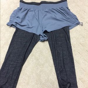 Athleta shorts with attached leggings
